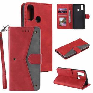 For Xiaomi Redmi 9C Stitching Calf Texture Horizontal Flip Leather Case with Holder & Card Slots & Wallet(Red)