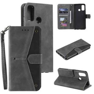 For Xiaomi Redmi 9C Stitching Calf Texture Horizontal Flip Leather Case with Holder & Card Slots & Wallet(Grey)