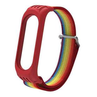 For Xiaomi Mi Band 6 / 5 / 4 / 3 9-shaped Buckle Twill Watch Band(Rainbow)