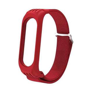 For Xiaomi Mi Band 6 / 5 / 4 / 3 9-shaped Buckle Twill Watch Band(Red)