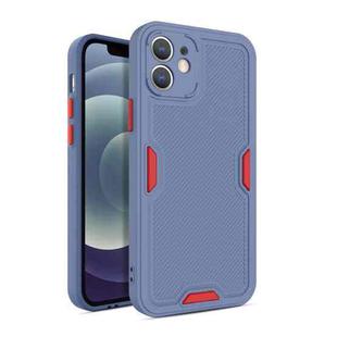 For iPhone 12 mini Contrast-Color Straight Edge Matte TPU Shockproof Case with Sound Converting Hole (Grey)