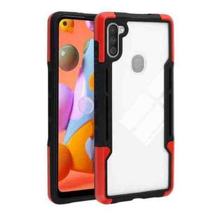 For Samsung Galaxy A11 TPU + PC + Acrylic 3 in 1 Shockproof Protective Case(Red)