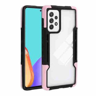 For Samsung Galaxy A12 TPU + PC + Acrylic 3 in 1 Shockproof Protective Case(Pink)