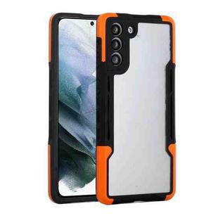 For Samsung Galaxy S21 5G TPU + PC + Acrylic 3 in 1 Shockproof Protective Case(Orange)