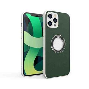 For iPhone 12 Pro Max PU+PC+TPU Mobile Phone Protective Case(Dark Green)