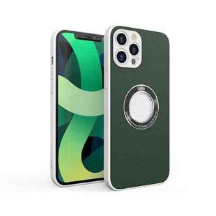 For iPhone 12 Pro PU+PC+TPU Mobile Phone Protective Case(Dark Green)
