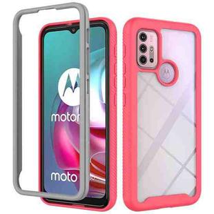 For Motorola Moto G30 Starry Sky Solid Color Series Shockproof PC + TPU Protective Case(Rose Red)