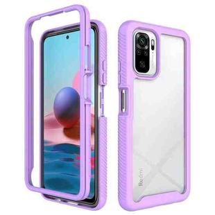 For Xiaomi Redmi Note 10 Starry Sky Solid Color Series Shockproof PC + TPU Protective Case(Purple)