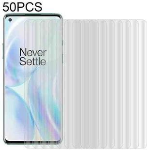 For OnePlus 8 / 8 5G UW Verizon 50 PCS 3D Curved Silk-screen PET Full Coverage Protective Film(Transparent)