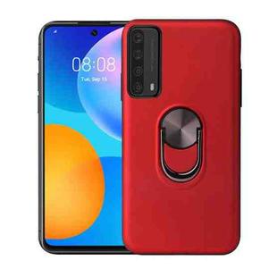 For Huawei P smart 2021 360 Rotary Multifunctional Stent PC+TPU Case with Magnetic Invisible Holder(Red)