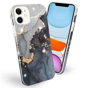 Frosted Watercolor Marble TPU Protective Case For iPhone 11(Black)