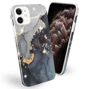 Frosted Watercolor Marble TPU Protective Case For iPhone 11 Pro Max(Black)