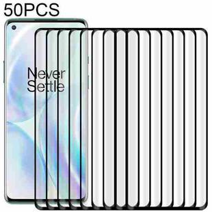 For OnePlus 8 50 PCS 3D Curved Silk-screen PET Full Coverage Protective Film(Black)