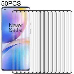 For OnePlus 8 Pro 50 PCS 3D Curved Silk-screen PET Full Coverage Protective Film(Black)