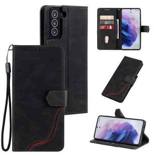 Three-color Stitching Calf Texture Horizontal Flip Leather Case with Holder & Card Slots & Wallet For Samsung Galaxy S21 5G(Black)