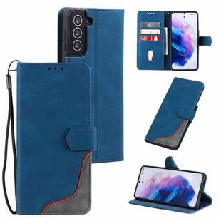 Three-color Stitching Calf Texture Horizontal Flip Leather Case with Holder & Card Slots & Wallet For Samsung Galaxy S21+ 5G(Blue)
