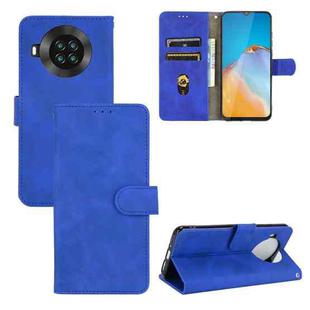 For CUBOT Note 20 Solid Color Skin Feel Magnetic Buckle Horizontal Flip Calf Texture PU Leather Case with Holder & Card Slots & Wallet(Blue)