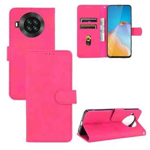 For CUBOT Note 20 Solid Color Skin Feel Magnetic Buckle Horizontal Flip Calf Texture PU Leather Case with Holder & Card Slots & Wallet(Rose Red)