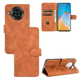 For CUBOT Note 20 Solid Color Skin Feel Magnetic Buckle Horizontal Flip Calf Texture PU Leather Case with Holder & Card Slots & Wallet(Brown)