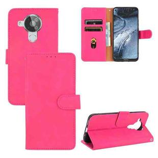 For Nokia 7.3 Solid Color Skin Feel Magnetic Buckle Horizontal Flip Calf Texture PU Leather Case with Holder & Card Slots & Wallet(Rose Red)