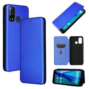 For Oukitel C23 Pro Carbon Fiber Texture Horizontal Flip TPU + PC + PU Leather Case with Card Slot(Blue)