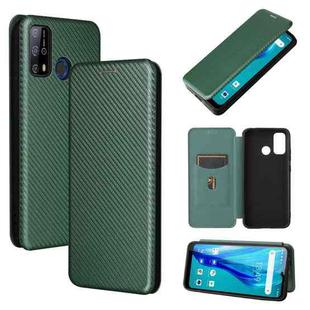 For Oukitel C23 Pro Carbon Fiber Texture Horizontal Flip TPU + PC + PU Leather Case with Card Slot(Green)