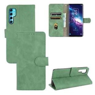 For TCL 20 Pro 5G Solid Color Skin Feel Magnetic Buckle Horizontal Flip Calf Texture PU Leather Case with Holder & Card Slots & Wallet(Green)