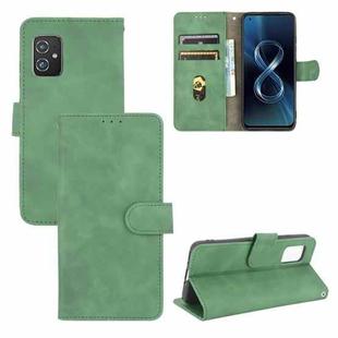 For Asus Zenfone 8 / ZS590KS (8 Mini) Solid Color Skin Feel Magnetic Buckle Horizontal Flip Calf Texture PU Leather Case with Holder & Card Slots & Wallet(Green)
