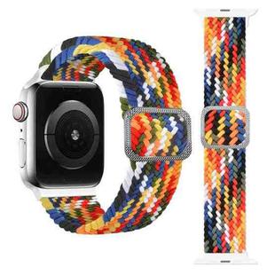 Buckle Braided Elastic Strap Watch Band For Apple Watch Ultra 49mm / Series 8&7 45mm / SE 2&6&SE&5&4 44mm / 3&2&1 42mm(Rainbow)