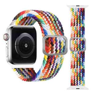 Buckle Braided Elastic Strap Watch Band For Apple Watch Ultra 49mm / Series 8&7 45mm / SE 2&6&SE&5&4 44mm / 3&2&1 42mm(Rainbow Color)