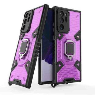 For Samsung Galaxy Note20 Ultra Space PC+TPU Ring Holder Protective Case(Purple)
