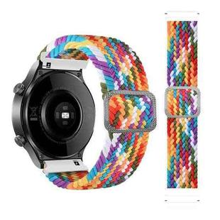 For Huawei Watch 3 / 3 Pro Adjustable Nylon Braided Elasticity Watch Band(Rainbow)