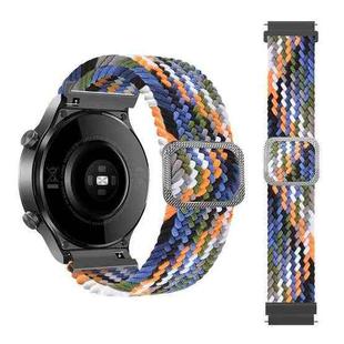 For Huawei Watch 3 / 3 Pro Adjustable Nylon Braided Elasticity Watch Band(Colorful Denim)