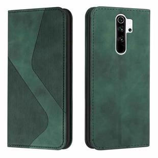 For Xiaomi Redmi 9 Skin Feel Magnetic S-type Solid Color Horizontal Flip Leather Case with Holder & Card Slot & Wallet(Green)