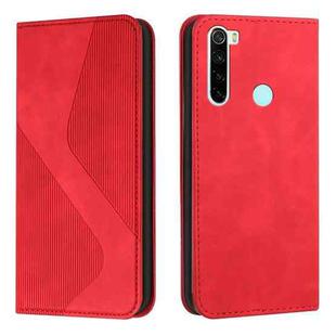 For Xiaomi Redmi Note 8 Skin Feel Magnetic S-type Solid Color Horizontal Flip Leather Case with Holder & Card Slot & Wallet(Red)