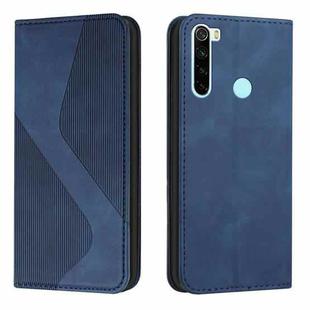 For Xiaomi Redmi Note 8 Skin Feel Magnetic S-type Solid Color Horizontal Flip Leather Case with Holder & Card Slot & Wallet(Blue)