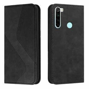 For Xiaomi Redmi Note 8 Skin Feel Magnetic S-type Solid Color Horizontal Flip Leather Case with Holder & Card Slot & Wallet(Black)