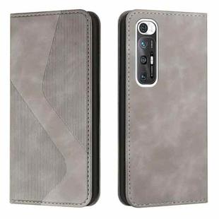 For Xiaomi Mi 10S Skin Feel Magnetic S-type Solid Color Horizontal Flip Leather Case with Holder & Card Slot & Wallet(Grey)