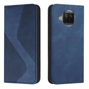 For Xiaomi Mi 10T Lite 5G Skin Feel Magnetic S-type Solid Color Horizontal Flip Leather Case with Holder & Card Slot & Wallet(Blue)