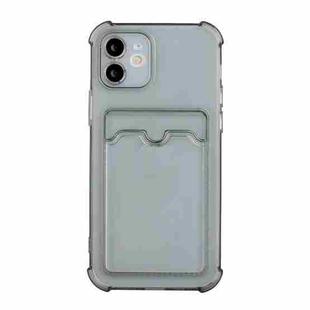 For iPhone 11 TPU Dropproof Protective Back Case with Card Slot (Gray)