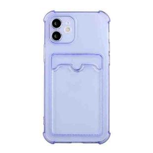 For iPhone 11 Pro TPU Dropproof Protective Back Case with Card Slot (Purple)