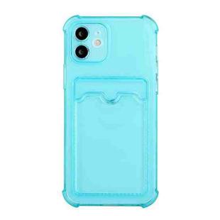 For iPhone 11 Pro TPU Dropproof Protective Back Case with Card Slot (Baby Blue)
