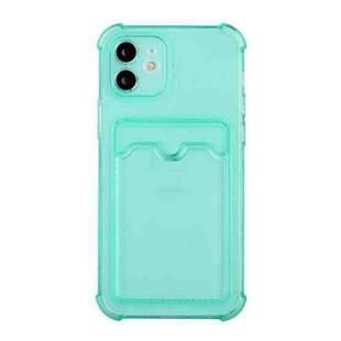 For iPhone 11 Pro Max TPU Dropproof Protective Back Case with Card Slot (Green)