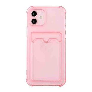 For iPhone 12 Pro Max TPU Dropproof Protective Back Case with Card Slot(Pink)