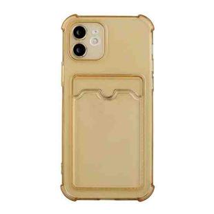 For iPhone 12 Pro Max TPU Dropproof Protective Back Case with Card Slot(Gold)