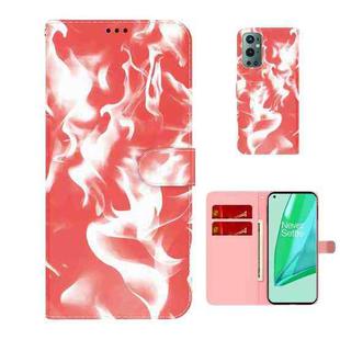 For OnePlus 9 Pro Cloud Fog Pattern Horizontal Flip Leather Case with Holder & Card Slot & Wallet(Red)