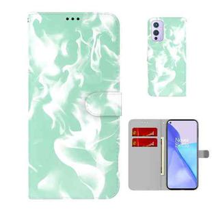 For OnePlus 9 Cloud Fog Pattern Horizontal Flip Leather Case with Holder & Card Slot & Wallet(Mint Green)