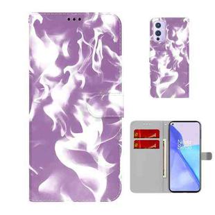For OnePlus 9 Cloud Fog Pattern Horizontal Flip Leather Case with Holder & Card Slot & Wallet(Purple)