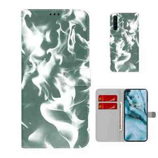 For OnePlus Nord Cloud Fog Pattern Horizontal Flip Leather Case with Holder & Card Slot & Wallet(Dark Green)