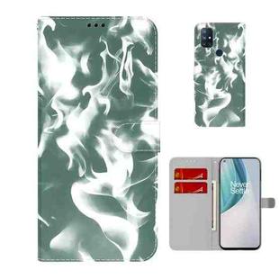 For OnePlus Nord N10 5G Cloud Fog Pattern Horizontal Flip Leather Case with Holder & Card Slot & Wallet(Dark Green)